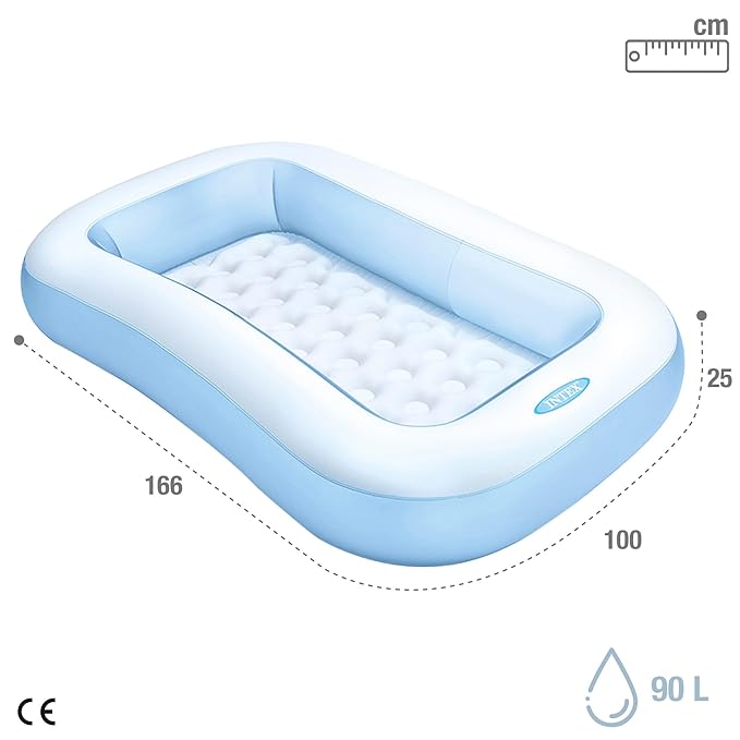 Intex Inflatable Rectangular Pool, Multi Color