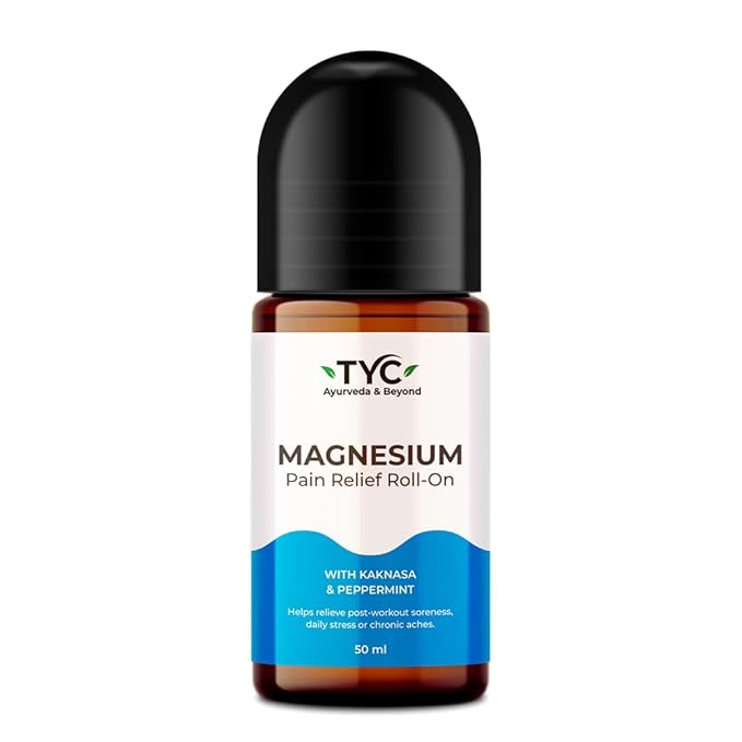 TYC - Trust Your Choice Magnesium Pain Relief Roll-On, Instant Relief for Back, Joint, Knee, Neck Pain, Muscle Stiffness and Sports Injuries with Natural Ingredients, Pack of 1 (50ml)